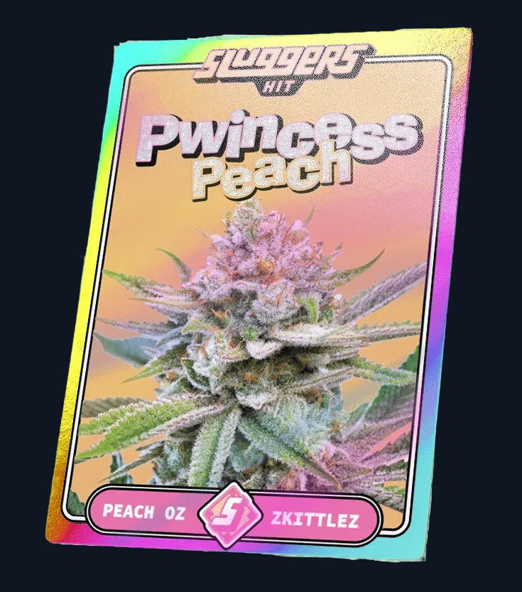 The collectible card from the Sluggers Pwincess Peach pre-roll set.