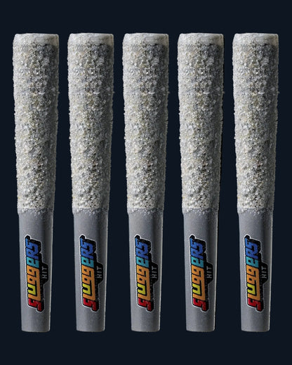 5 Sluggers pre-roll joints juiced* with diamonds.